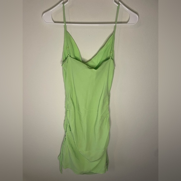 Staud convertible ruched mini neon green dress - Picture 6 of 6